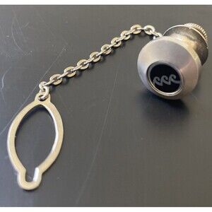 Men Tie Tack Lapel Pin Silver Tone Wavy Lines Waves Ocean Sailor Surfer Swimmer